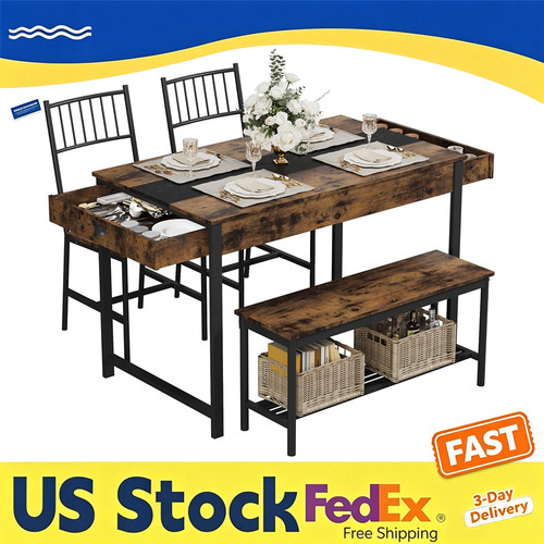 Rectangular dining table set - table,